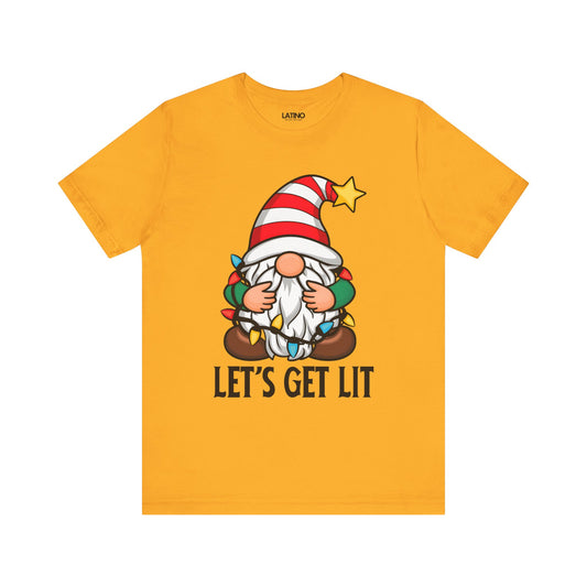 "Let’s Get Lit" Holiday Gnome T-Shirt