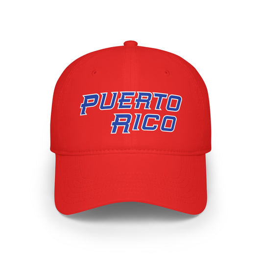 "Puerto Rico" Low Profile Baseball Cap Red