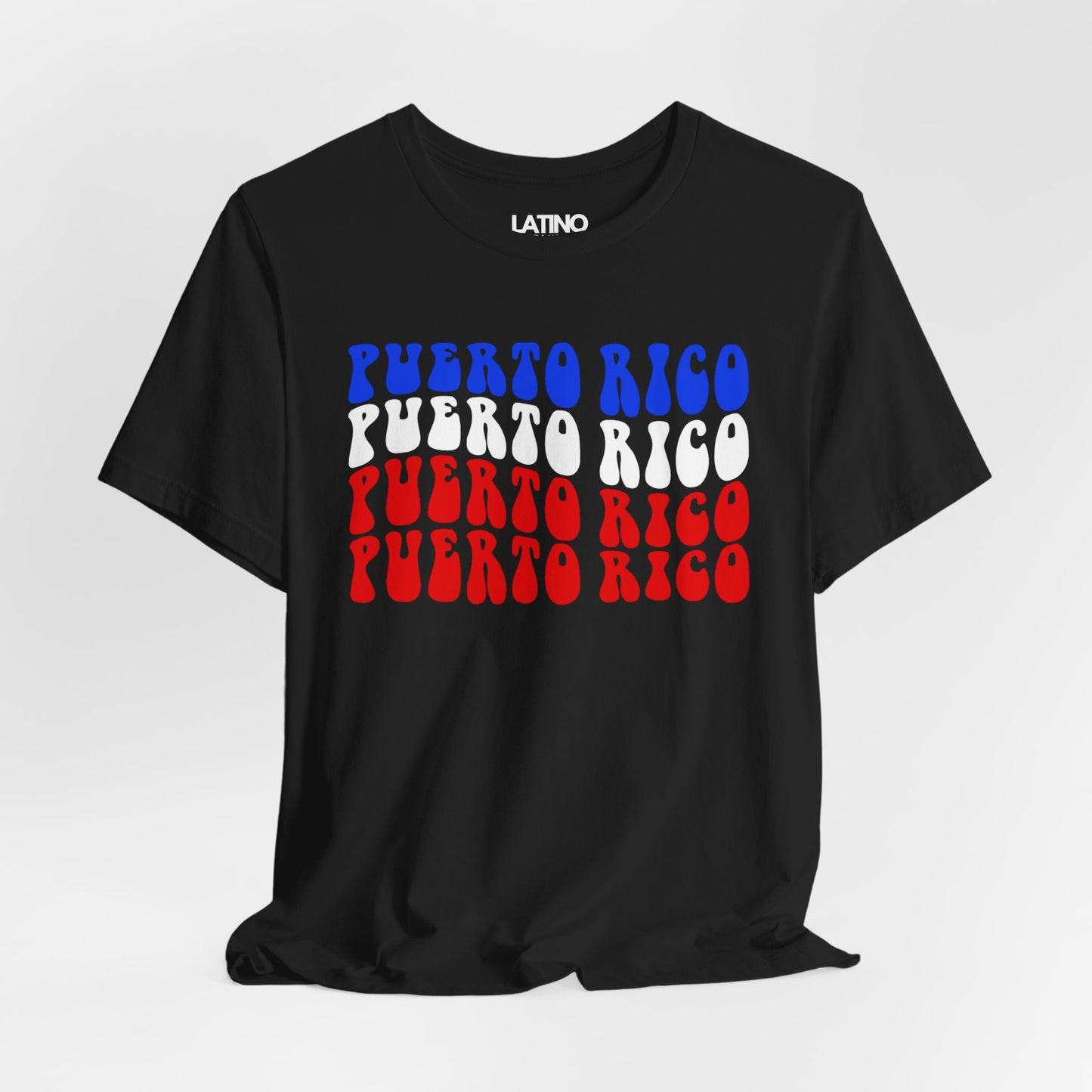Puerto Rico Retro Groovy Black T-Shirt