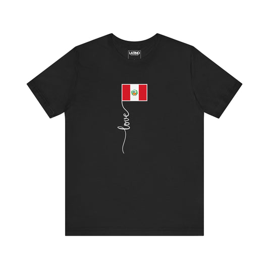 Peru Flag Love Script T-Shirt