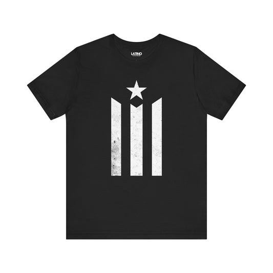 "Puerto Rico Black & White" Flag Black T-Shirt