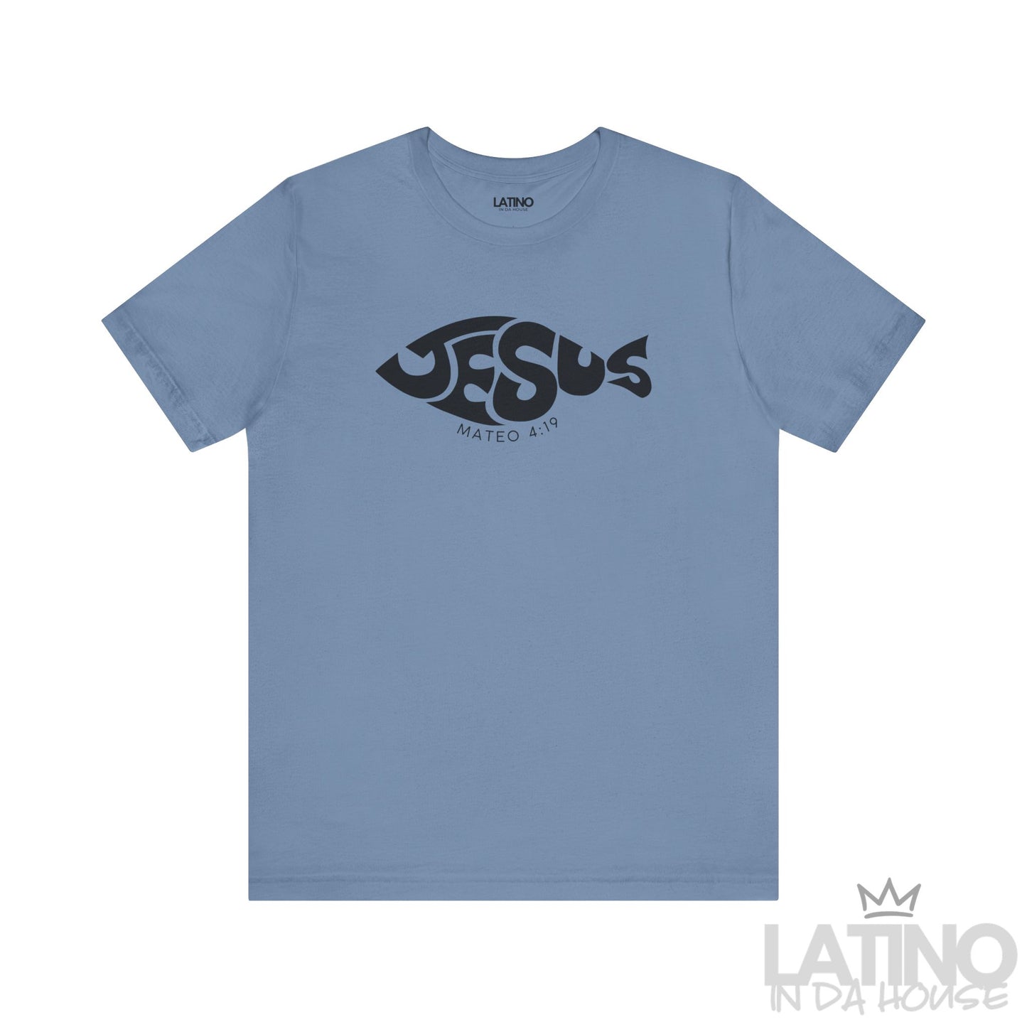 “Jesús” Fish T-Shirt | Mateo 4:19 Faith Tee