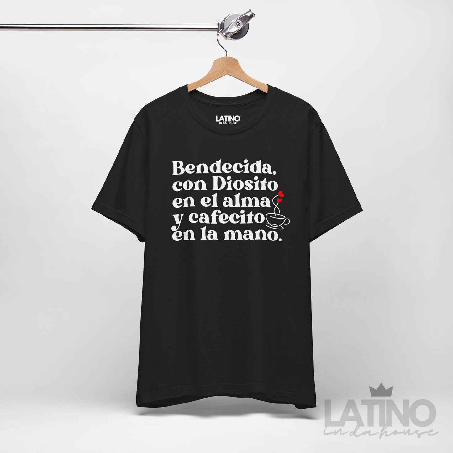 "Bendecida con Diosito y Cafecito" T-Shirt