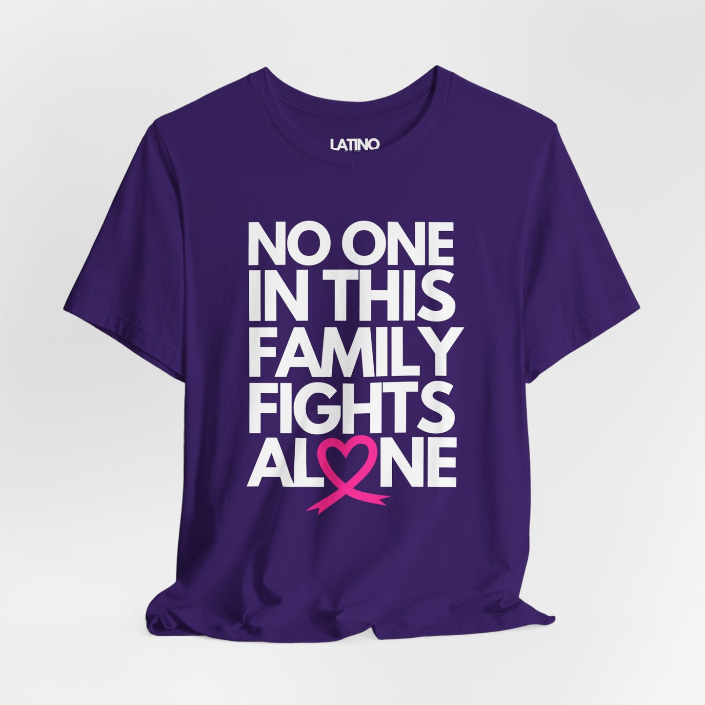 "No One In This Family Fights Alone" Breast Cancer Awareness T-Shirt