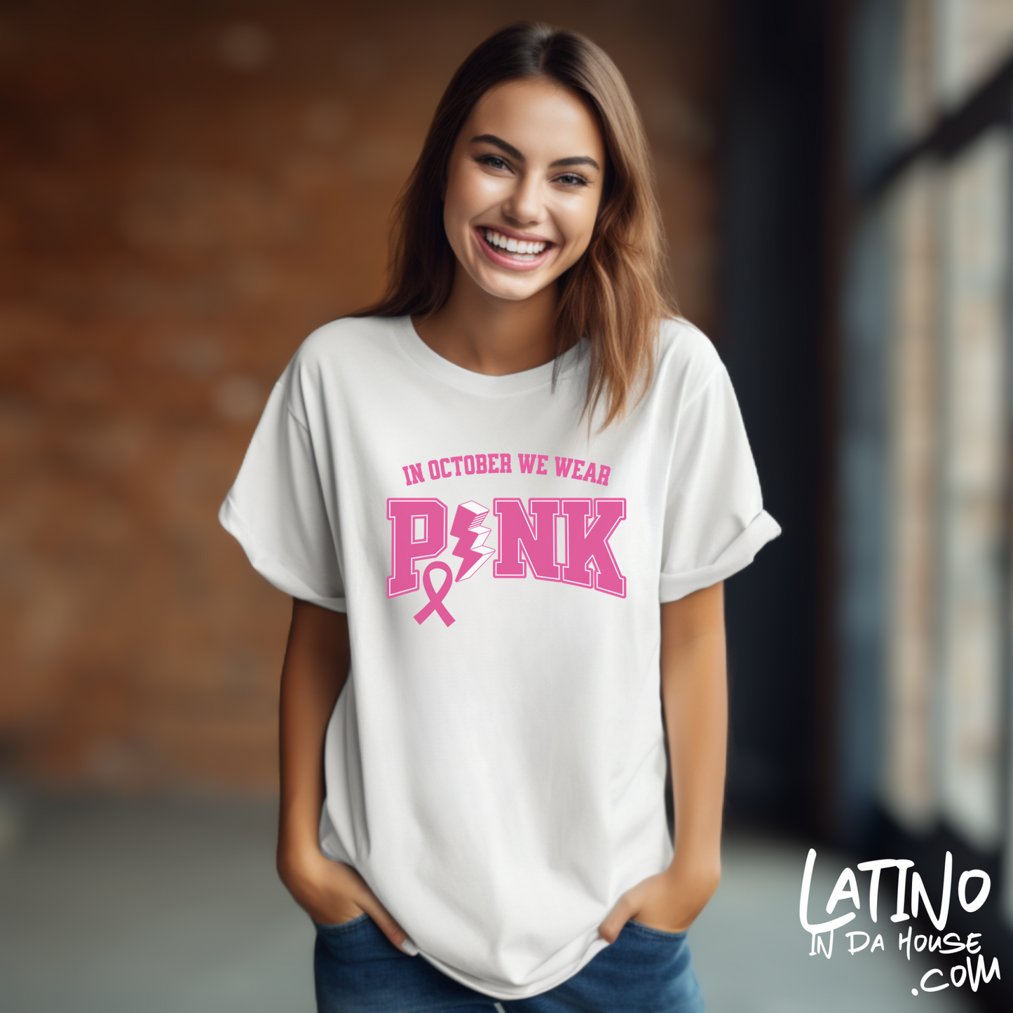 "In October We Wear Pink" Breast Cancer Awareness T-Shirt