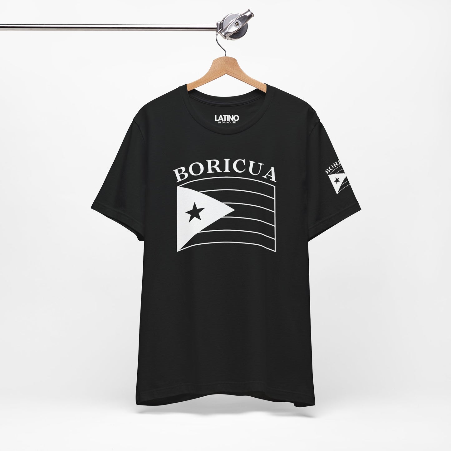 "Black and White Puerto Rico Flag" T-Shirt