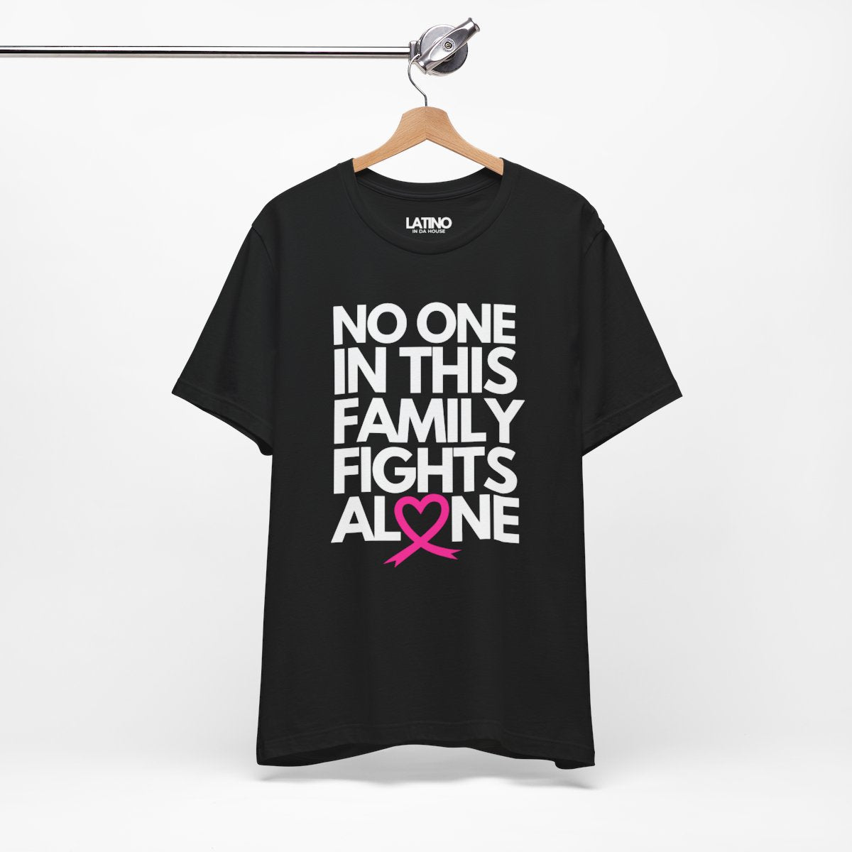 "No One In This Family Fights Alone" Breast Cancer Awareness T-Shirt
