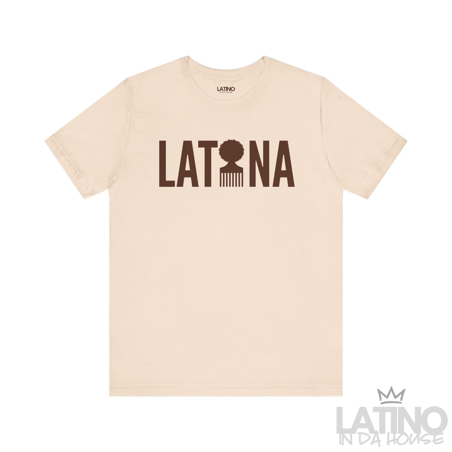 Soft Cream Latina T-shirt with afro pick design – Latino In Da House