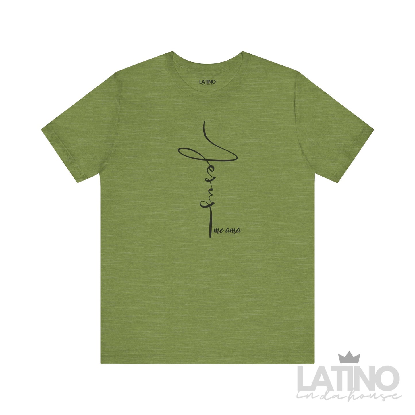 Jesus Me Ama Faith T-Shirt in heather green – Latino In Da House