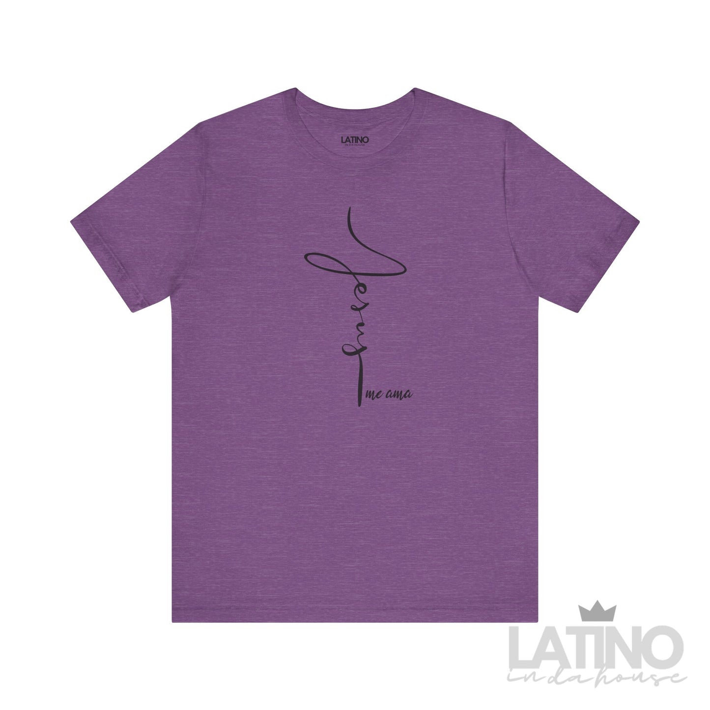 Jesus Me Ama Faith T-Shirt in heather team purple – Latino In Da House