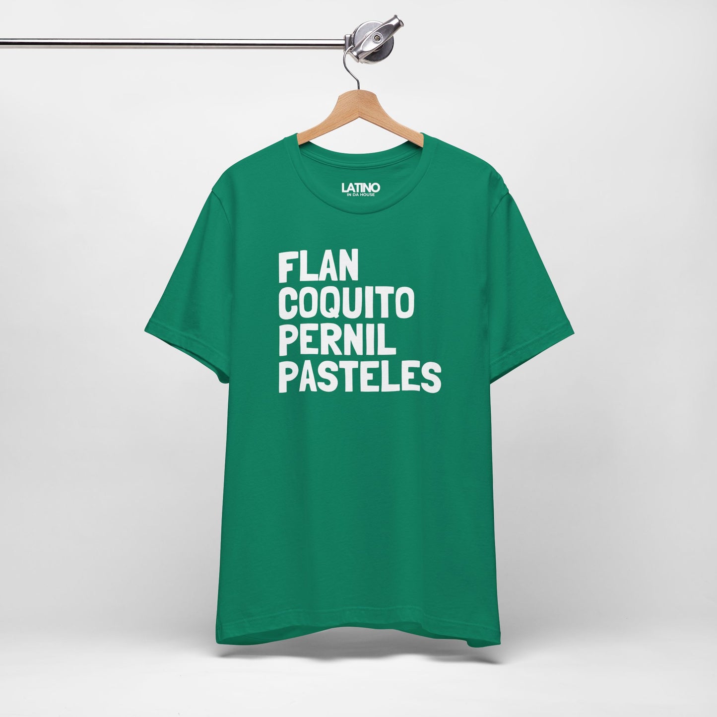 “Flan Coquito Pernil Pasteles” T-Shirt