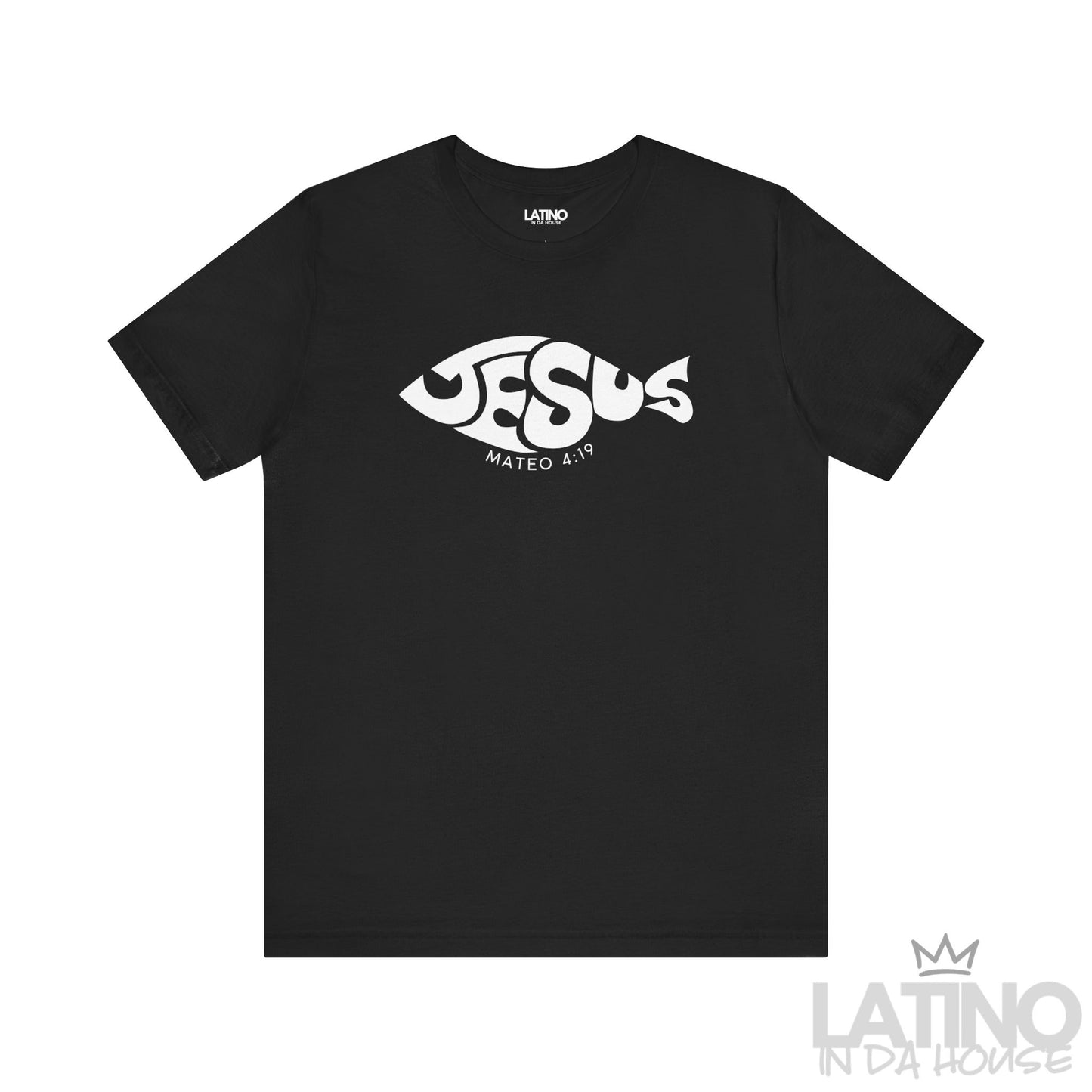 “Jesús” Fish T-Shirt | Mateo 4:19 Faith Tee