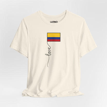 "Colombia Flag Love Script" T-Shirt