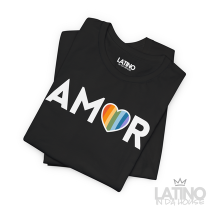 “AMOR” Pride Heart T-Shirt | LGBTQ+ Tee
