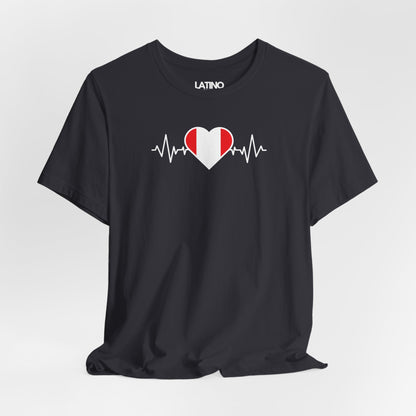 "Peru Heart Flag Life-Line" T-Shirt