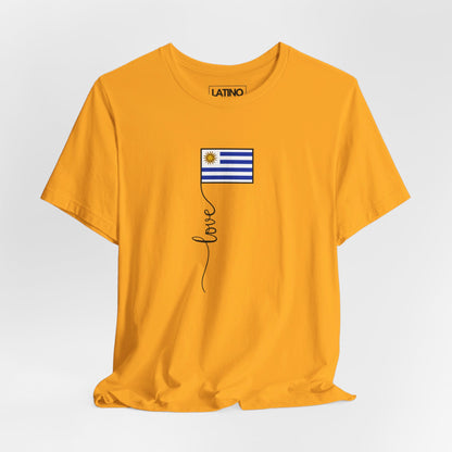 Uruguay Flag Love Script T-Shirt