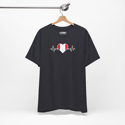 "Peru Heart Flag Life-Line" T-Shirt