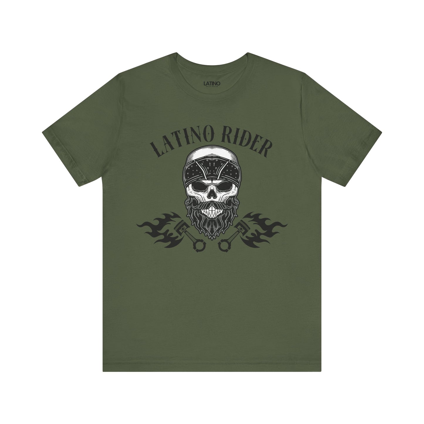 Latino Rider Skull & Flames T-Shirt