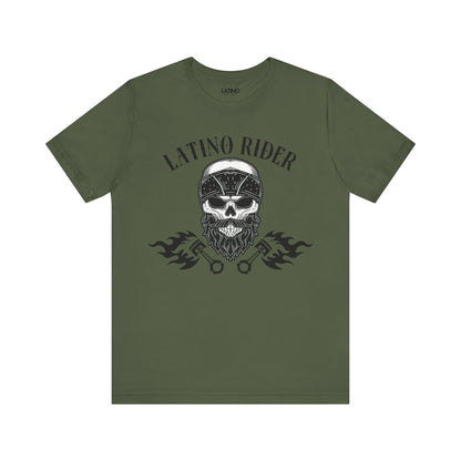 Latino Rider Skull & Flames T-Shirt