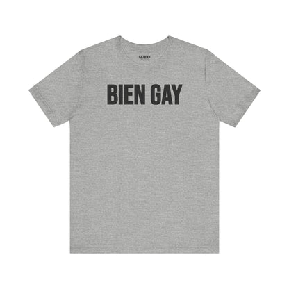 Bold, minimalist BIEN GAY Heather grey t-shirt makes a clean statement. Latino In Da House