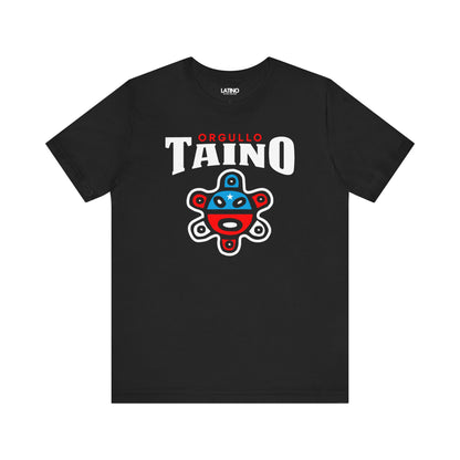 Orgullo Taíno T-Shirt in Black - front hero with red, blue, white Taíno symbol. Latino In Da House