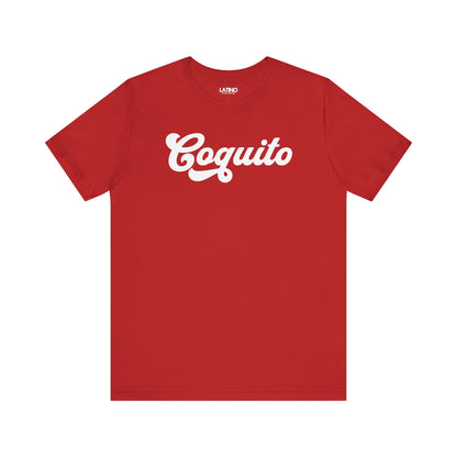 Coquito Red T-Shirt a clean, bold, script classic design. Latino In Da House