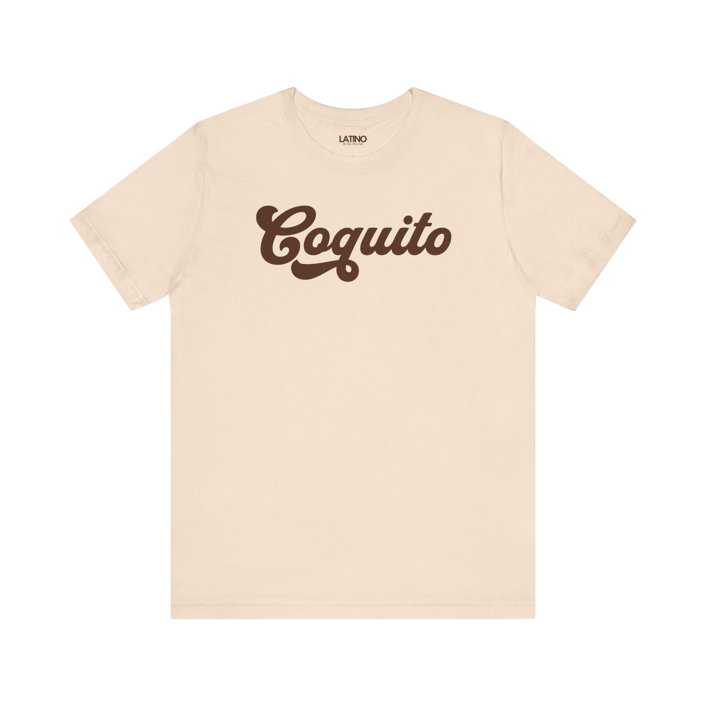 Coquito Soft Cream T-Shirt a clean, bold, script classic design. Latino In Da House