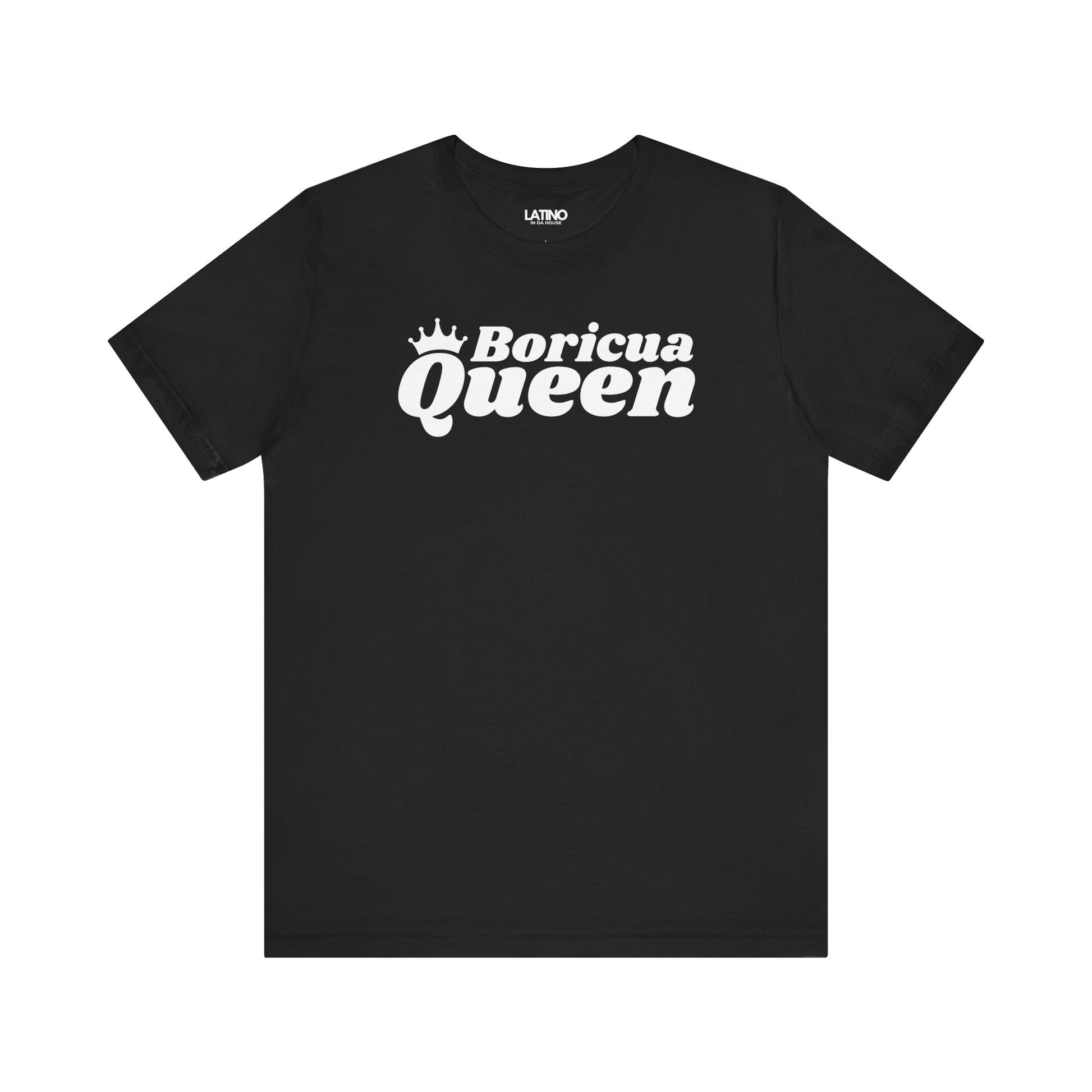 Boricua Queen Black T-Shirt — a bold, retro-inspired design made for las nenas de Borinquén. Latino In Da House