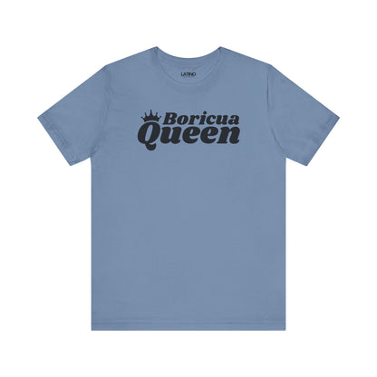 Boricua Queen Steel Blue T-Shirt — a bold, retro-inspired design made for las nenas de Borinquén. Latino In Da House