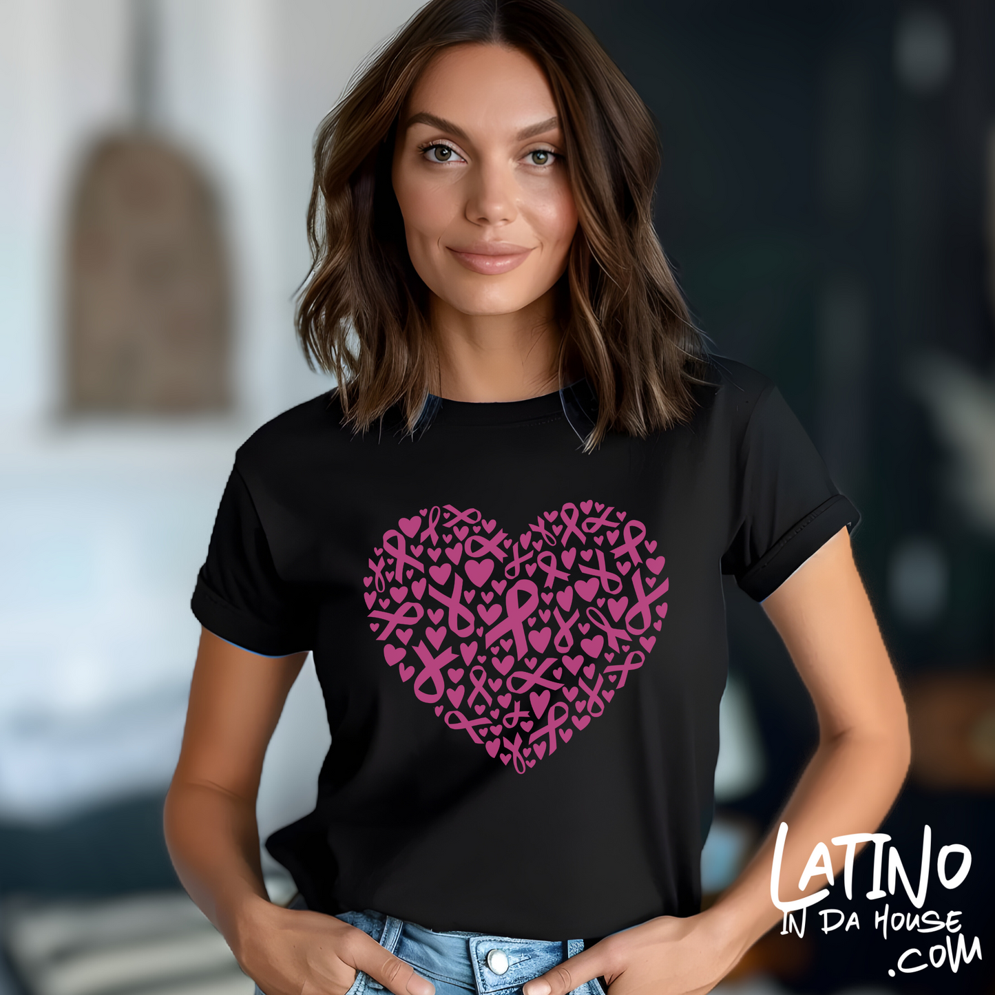 "Heart of Ribbons" Breast Cancer Awareness T-Shirt