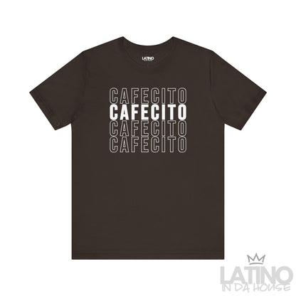 Cafecito T-Shirt in brown with white text graphic – Latino In Da House