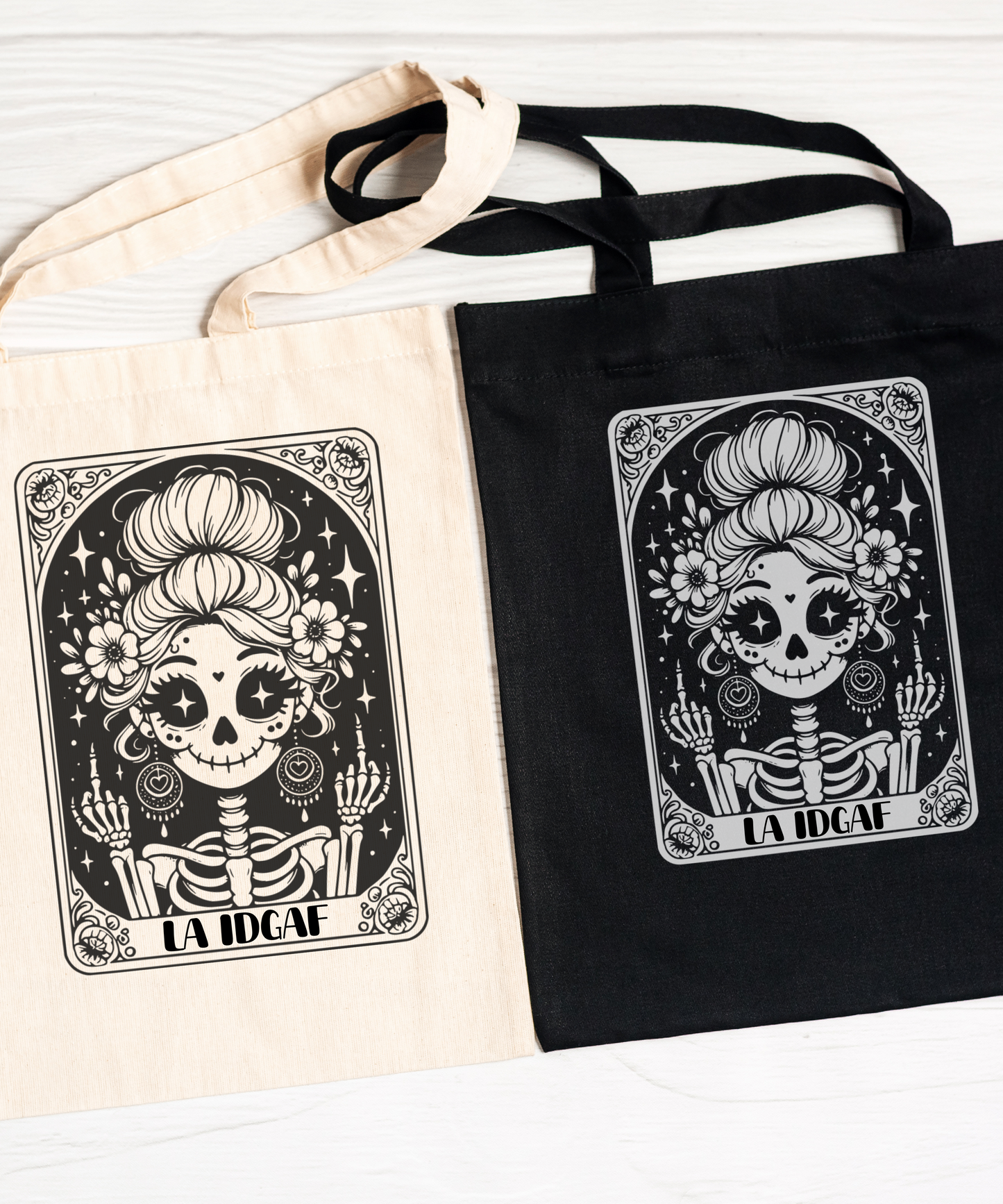 "La IDGAF" Tarot Canvas Tote Bag