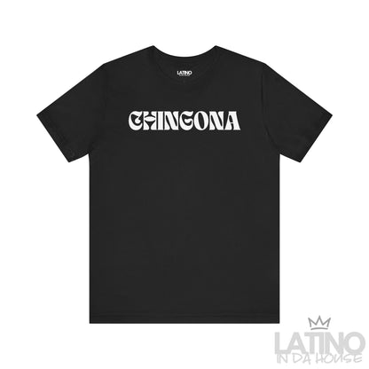 Black Chingona Retro T-Shirt with bold white text – Latino In Da House