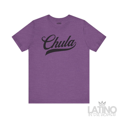 Heather Purple T-shirt with “Chula” in bold script – Latino In Da House