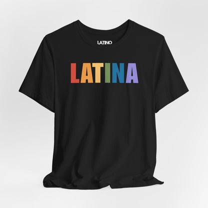Close Up LGBTQ+ LATINA Pride tee uses a pastel rainbow palette for a clean, elevated take on orgullo. Latino In Da House