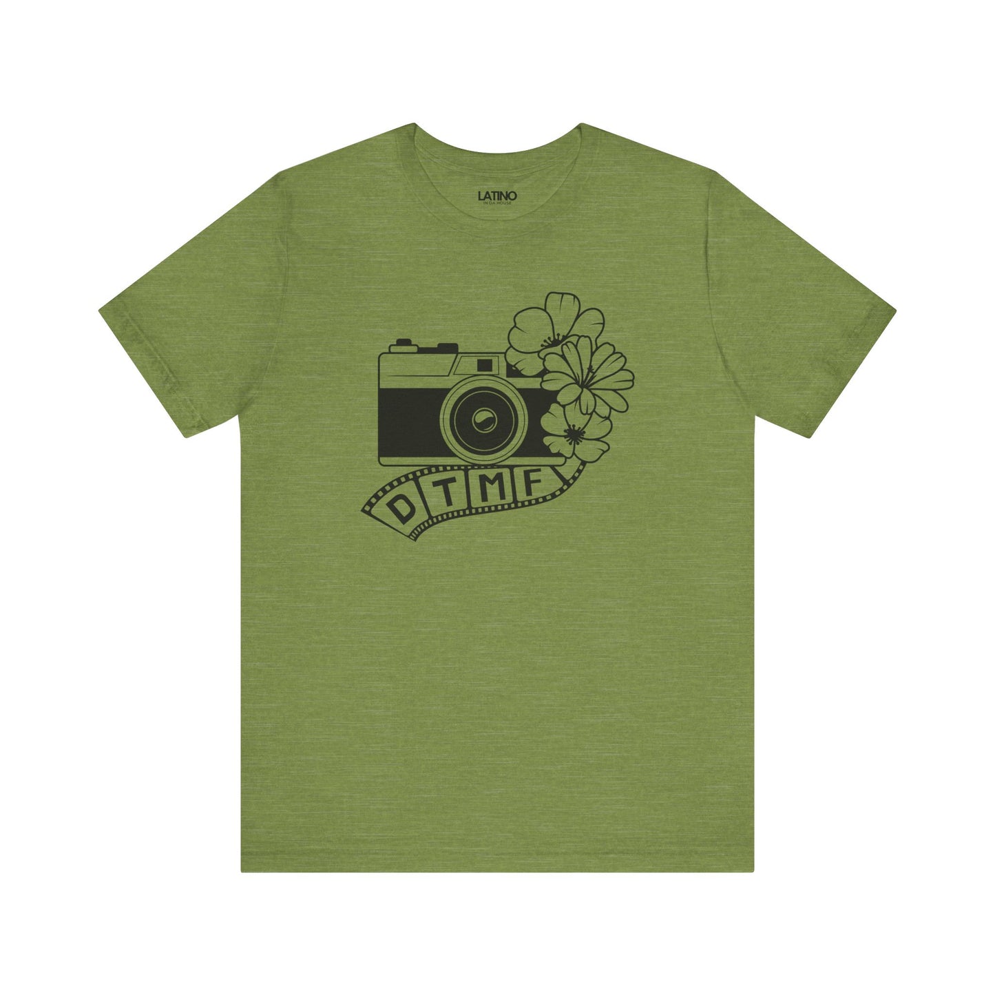 DTMF Heather Green T-Shirt pays tribute to the phrase "Debí Tirar Más Fotos". Latino In Da House