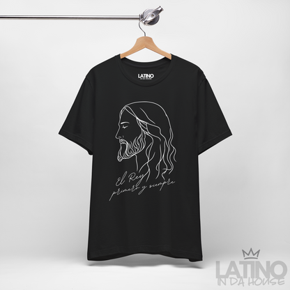 Latino In Da House hanging Tee  El Rey Primero y Siempre Faith T-Shirt in black
