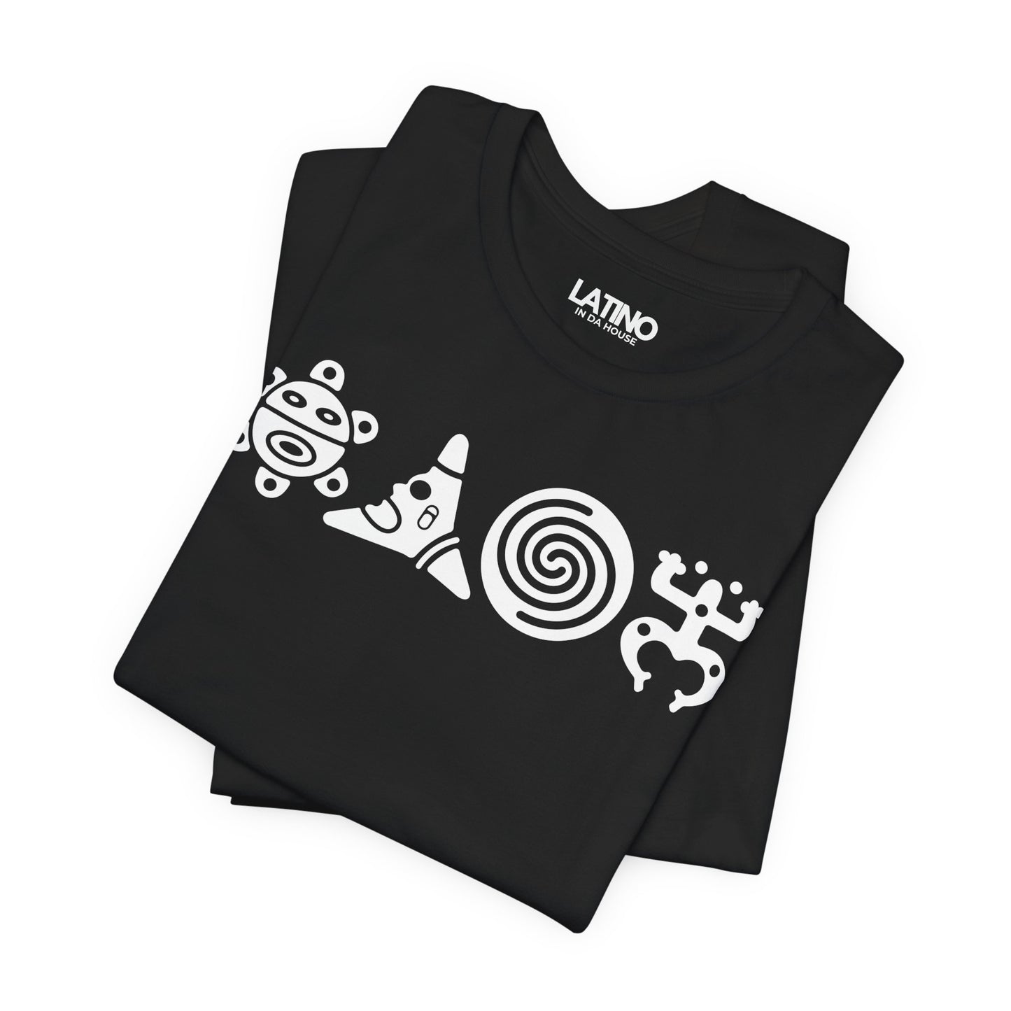 Folded Up Taíno Symbols T-Shirt | Indigenous Caribbean Heritage T-Shirt. Latino In Da House 