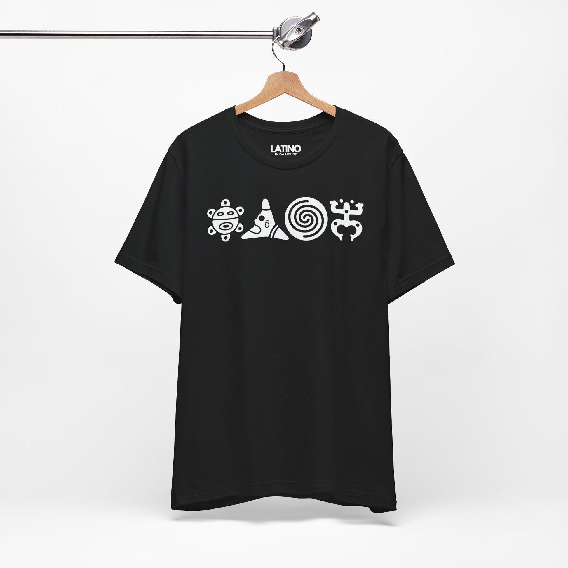 Hanged Up Taíno Symbols T-Shirt | Indigenous Caribbean Heritage T-Shirt. Latino In Da House 