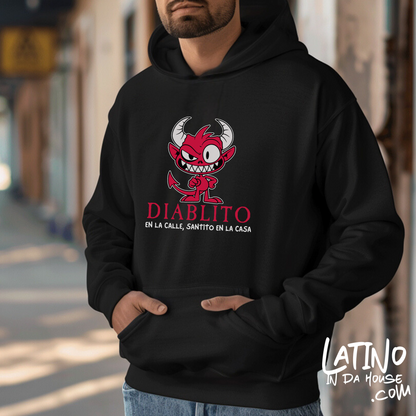 "Diablito" Hoodie – En La Calle, Santito En La Casa