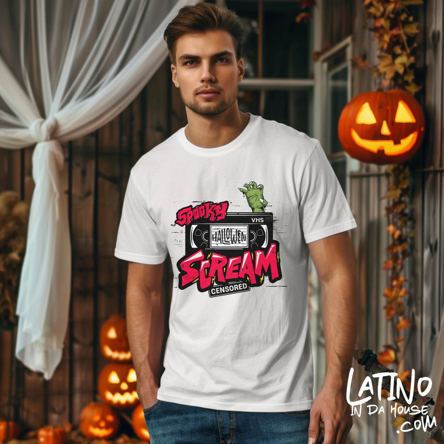 "Spooky VHS Scream" Retro Horror T-Shirt