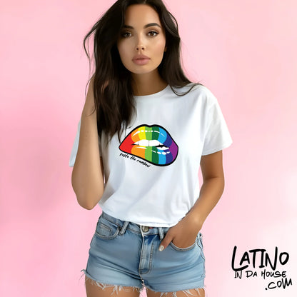 Taste the Rainbow Lips Gay Pride T-Shirt