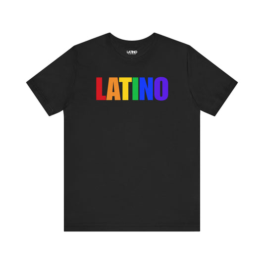 LATINO  LGBTQ+ Pride tee—clean block lettering filled with a classic rainbow. Minimal, modern, and made to stand out.
Latino In Da House 