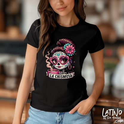 "La Chismosa Skull Y Cafecito" T-Shirt