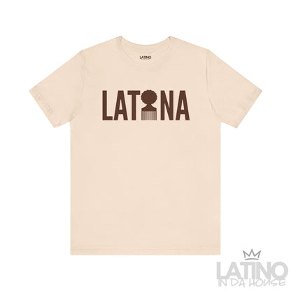 Soft Cream Latina T-shirt with afro pick design – Latino In Da House