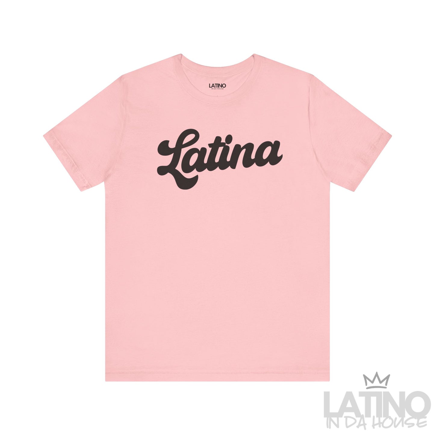 Pink Latina Script T-Shirt with bold black lettering – Latino In Da House