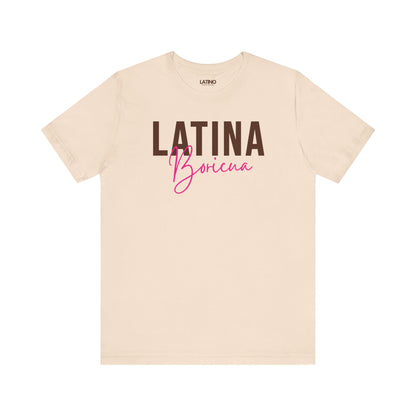 Latina Boricua soft cream t-shirt combines bold block letters with a flirty script for the perfect mix of fuerza y feminidad. Latino In Da House
