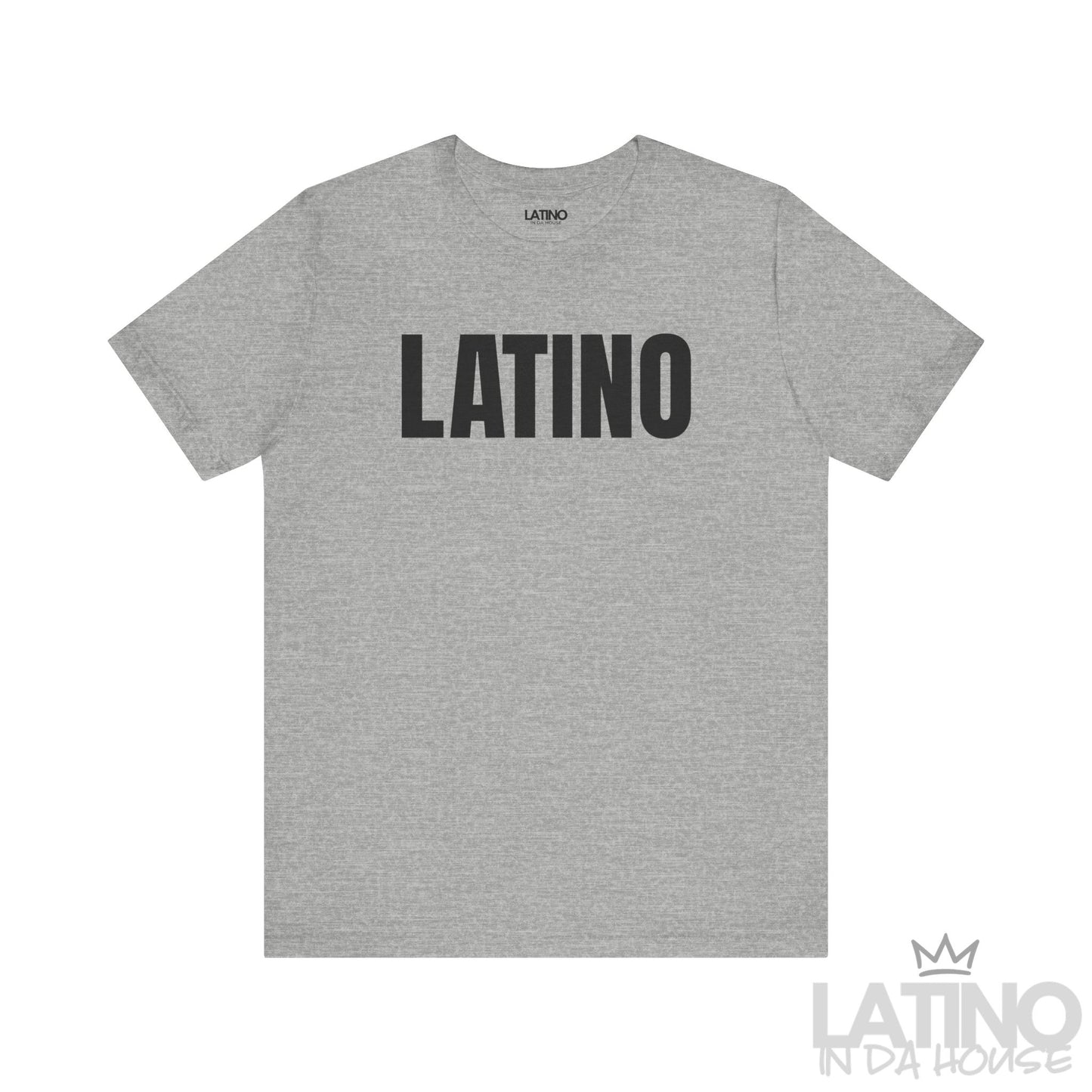 Latino Classic T-Shirt in heather grey with bold black text – Latino In Da House