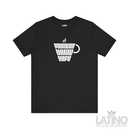 Primero Dame Café T-Shirt in black with white stylized coffee cup print – Latino In Da House