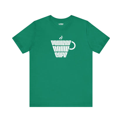 Primero Dame Cafe T-Shirt in Kelly green
with white stylized coffee cup print -
Latino In Da House